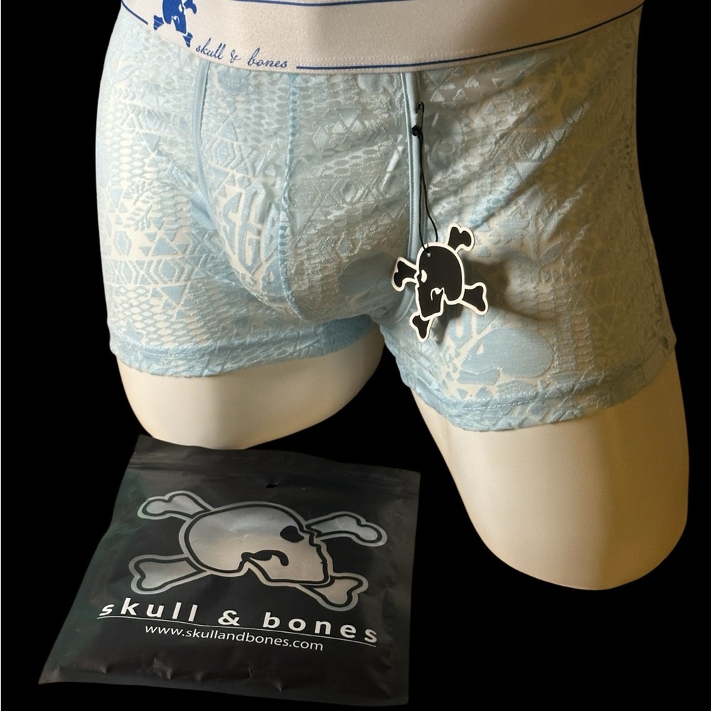 Blue Boxer Briefs with Subtle Pattern